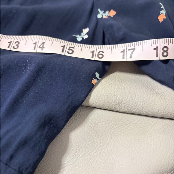 Anthropologie 11 Tylho Floral Tie Navy Blue Knee Length Midi Dress Small - Picture 5 of 11